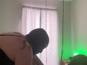 Mistress jacking sub off in straight jacket till he cums  14/16