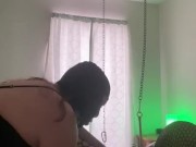 Mistress jacking sub off in straight jacket till he cums  15/16