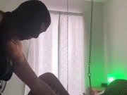 Mistress jacking sub off in straight jacket till he cums  2/16