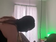 Mistress jacking sub off in straight jacket till he cums  4/16