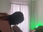 Mistress jacking sub off in straight jacket till he cums  5/16