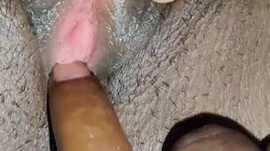 The close-up view FINGERING BEAUTIFUL pussy