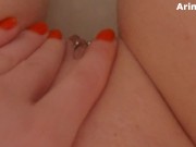 horny babe relaxing in foam bath.Underwater pussy play. 3/16