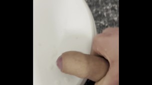 Sissy boy lick his own cum from wc