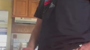 JERKING it in the kitchen while trying not to get caught