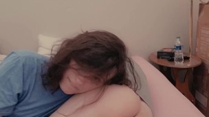 Sissy femboy fingered by trans girl until she cums