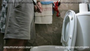 Piss in toilet from my big soft cock