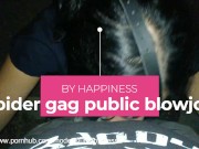 Spider gag public blowjob 1/16