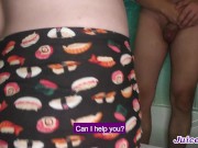 Stepsister caught jerking off and deep sucked him 2/16