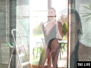 Sexy brunette strips and soaps up her hot body while masturbating 5/16