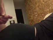 Cum on butt with leggings 