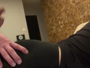 Cum on butt with leggings  9/16