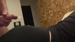 Cum on butt with leggings 