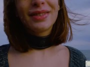 Italian babe Silvia Soprano worships her dominant's ass and feet as they walk along the sea 11/16