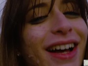 Italian babe Silvia Soprano worships her dominant's ass and feet as they walk along the sea 13/16