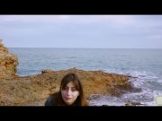 Italian babe Silvia Soprano worships her dominant's ass and feet as they walk along the sea 3/16