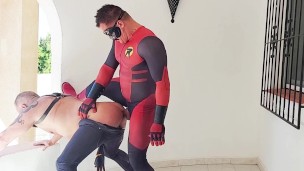 Batman and Robin fucking after fighting crime