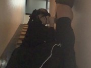 【野外フェラ】地雷系素人カップルがマンションの階段で主観フェラ抜き Outdoor blowjob amateur couple blowjob on the stairs of their apt 12/16