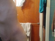 Blonde white girl with fat pussy smokes blunt before shower 8/16