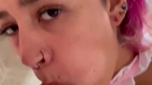 Good girl giving daddy sloppy head