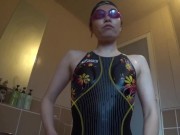 競泳水着姿でソーププレイ、ローションまみれで騎乗位ＦＵＣＫ 11/16