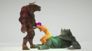 Guy Gets Two Huge Furry Dick (Group)