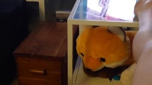 Quick cumshot in rabbit toy huge load