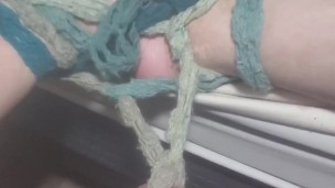 Angles tied to nuts while masturbating