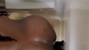Reaming my phat ass with my huge armadildo 