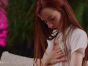 ULTRAFILMS Redhead girl Sherice masturbating to porn playing on her phone 9/16