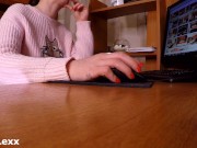 slut office secretary came to work without panties. 2/16