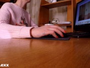 slut office secretary came to work without panties. 4/16