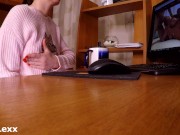 slut office secretary came to work without panties. 5/16