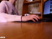 slut office secretary came to work without panties.