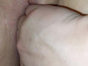 Fist slides in stretched pussy 15/16