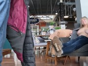 Pierced Tits on Display While Furniture Shopping - Public Tits Flash - Topless Under Jacket 15/16