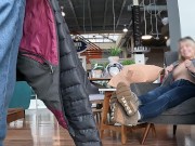 Pierced Tits on Display While Furniture Shopping - Public Tits Flash - Topless Under Jacket 16/16