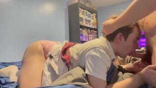 Breeding daddy's good boy deep in a skirt (full vid on only fans ...