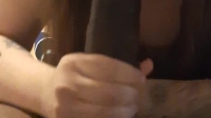 Step mom swallows massive black cock 