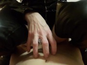 Mistress in high heels sit on slave 13/16