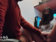 ネカフェのカップルシートで声を押しころして生挿入♡ねっとりピストンで喘ぎ声が抑えられなくて隣の人にバレちゃう？！   まろちゃんねる 12/16