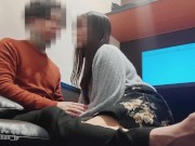 ネカフェのカップルシートで声を押しころして生挿入♡ねっとりピストンで喘ぎ声が抑えられなくて隣の人にバレちゃう？！   まろちゃんねる 2/16