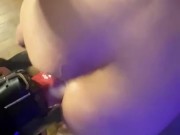 POV of a Chubby Girl Fucking His Ass and Making Him Take the Huge Knot of Her Dildo Over and Over 1/16
