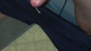 Quickie Masturbation Before Work Resulted In A Huge Cumshot All Over The Floor, Needed a Mouth 