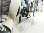 No Panties masturbation in public bus with many people risky