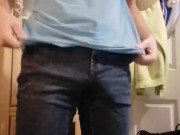 Playing with my hard dick in tight jeans 13/16