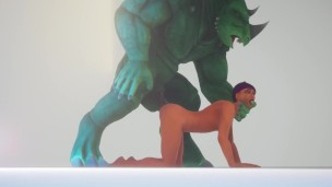 Muscular Furry alien fucked young nerd