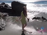 Coastal GFE Experience hanging with Alina West and touching/playing with her pussy on the beach and 9/16