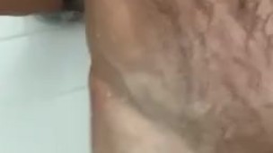 Gym shower dildo fuck
