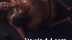 Lesbian Strapping Ebony BBW Deep from Above